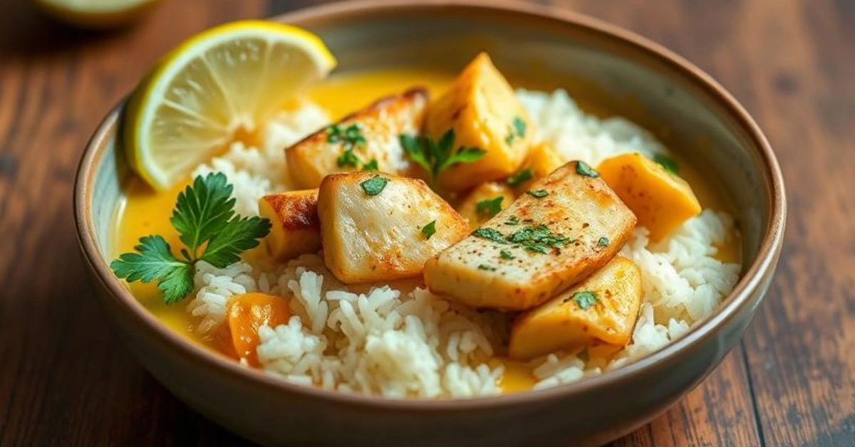 Coconut Lime Fish Curry with Jasmine Rice Stanley Tucci
