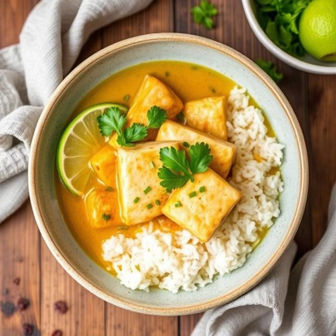 Creamy Coconut Lime Fish Curry with Fragrant Jasmine Rice