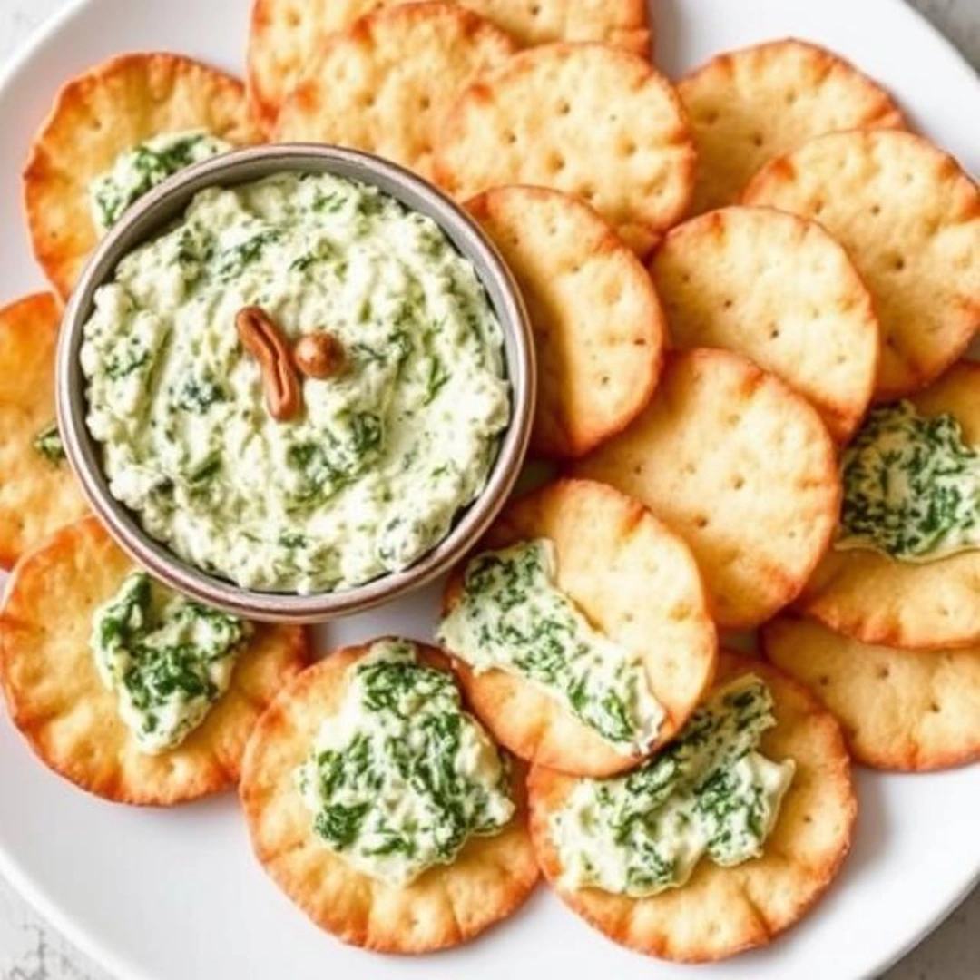 Spinach Dip Cheese Crisps Recipe 1