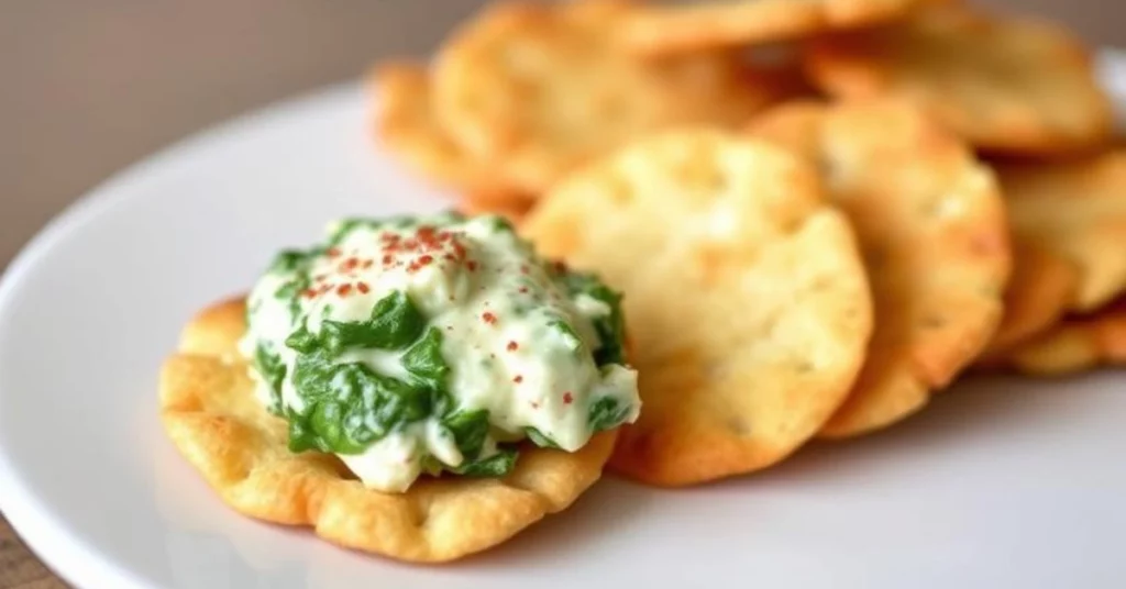 Spinach Dip Cheese Crisps Recipe