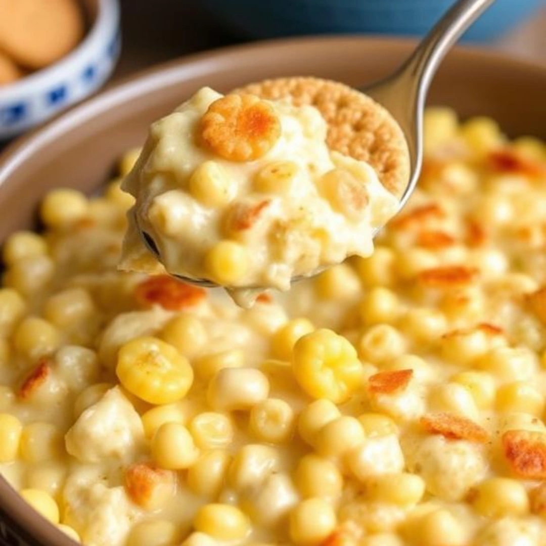 Cream Cheese Corn Casserole with Ritz Crackers